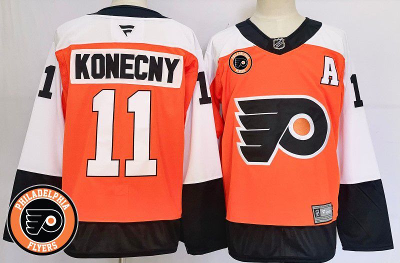 Men Philadelphia Flyers #11 Konecny Orange Fanatics 2025 NHL Jersey style 2->philadelphia flyers->NHL Jersey